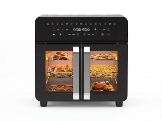 Heißluftfritteuse 23L Dual Zone – Sync Finish &amp; Dual Cook einfach erklärt (XXL French Door)