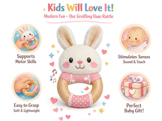 Kids Will Love It! Modern Fun – Our Greifling Hase Rattle
