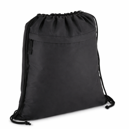 PU-coated R-PET 600D drawstring bag 33 x 42 cm Black