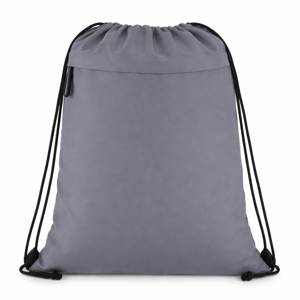 PU-coated R-PET 600D drawstring bag 33 x 42 cm Grey