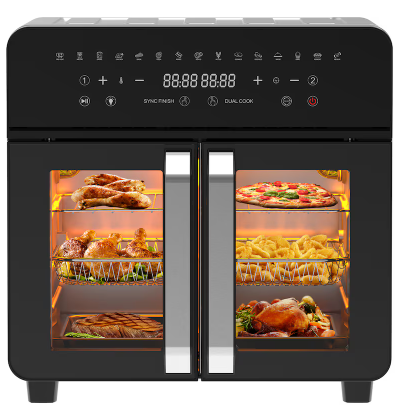 23L Dual Zone Hot Air Fryer - XXL Airfryer with French Door